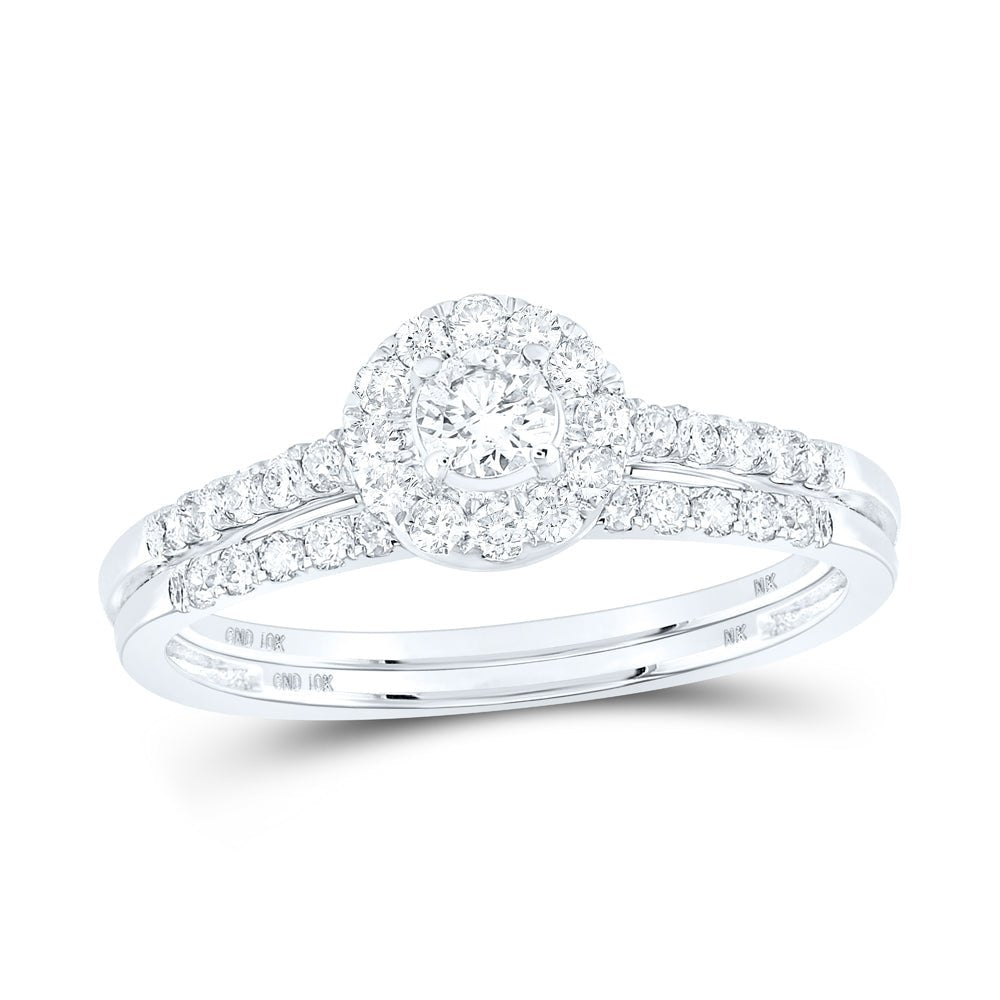 Eternal Love 10kt White Gold Diamond Bridal Wedding Ring Set 1/2 Cttw - Splendid Jewellery