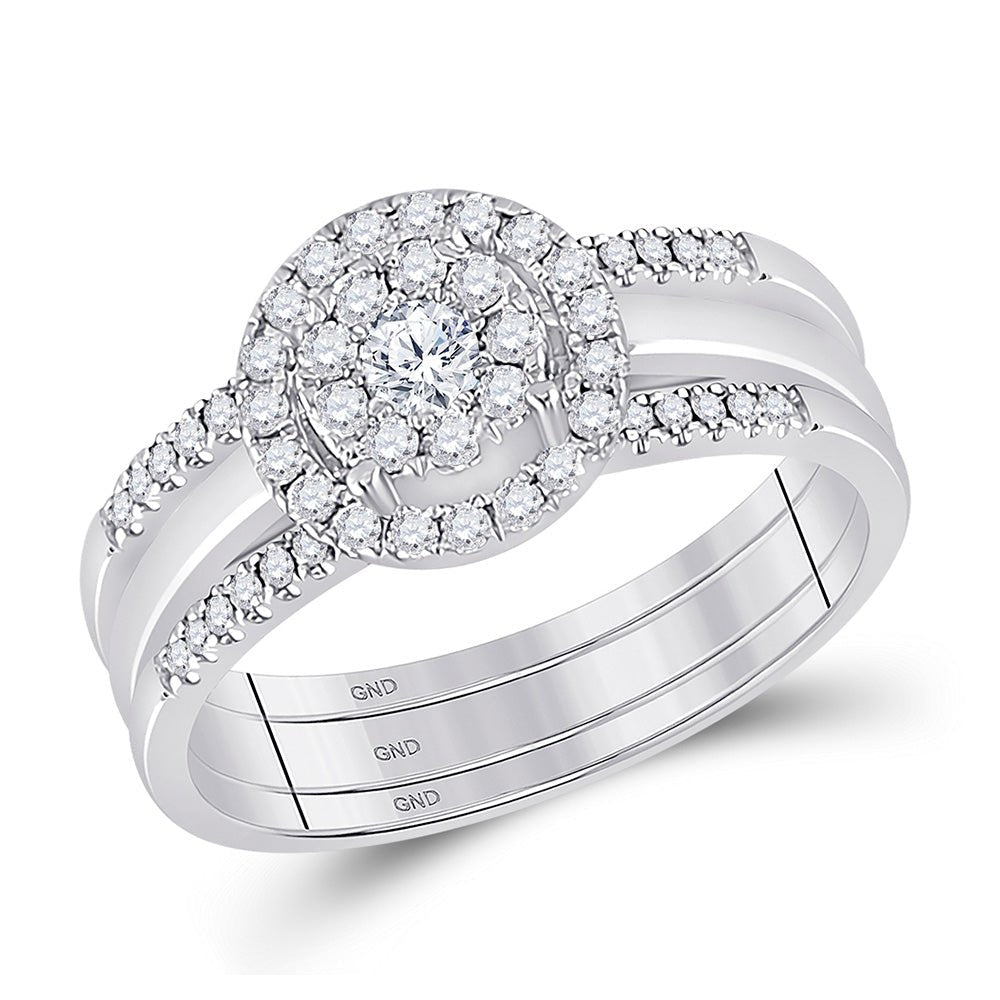 Eternal Love 10kt White Gold Diamond Bridal Wedding Ring Set - Splendid Jewellery