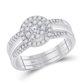 Eternal Love 10kt White Gold Diamond Bridal Wedding Ring Set - Splendid Jewellery
