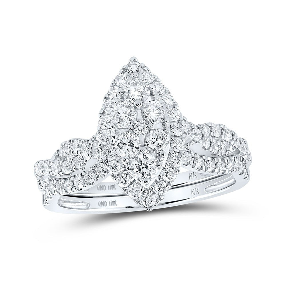 Eternal Love 10kt White Gold Diamond Bridal Wedding Ring Set - Splendid Jewellery