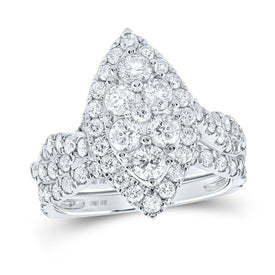Eternal Love 10kt White Gold Diamond Marquise Bridal Wedding Ring Set - Splendid Jewellery