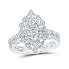 Eternal Love 10kt White Gold Diamond Marquise Bridal Wedding Ring Set - Splendid Jewellery