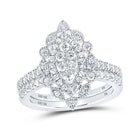 Eternal Love 10kt White Gold Diamond Marquise Bridal Wedding Ring Set - Splendid Jewellery