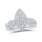 Eternal Love 10kt White Gold Diamond Marquise - shaped Bridal Wedding Ring Set - Splendid Jewellery