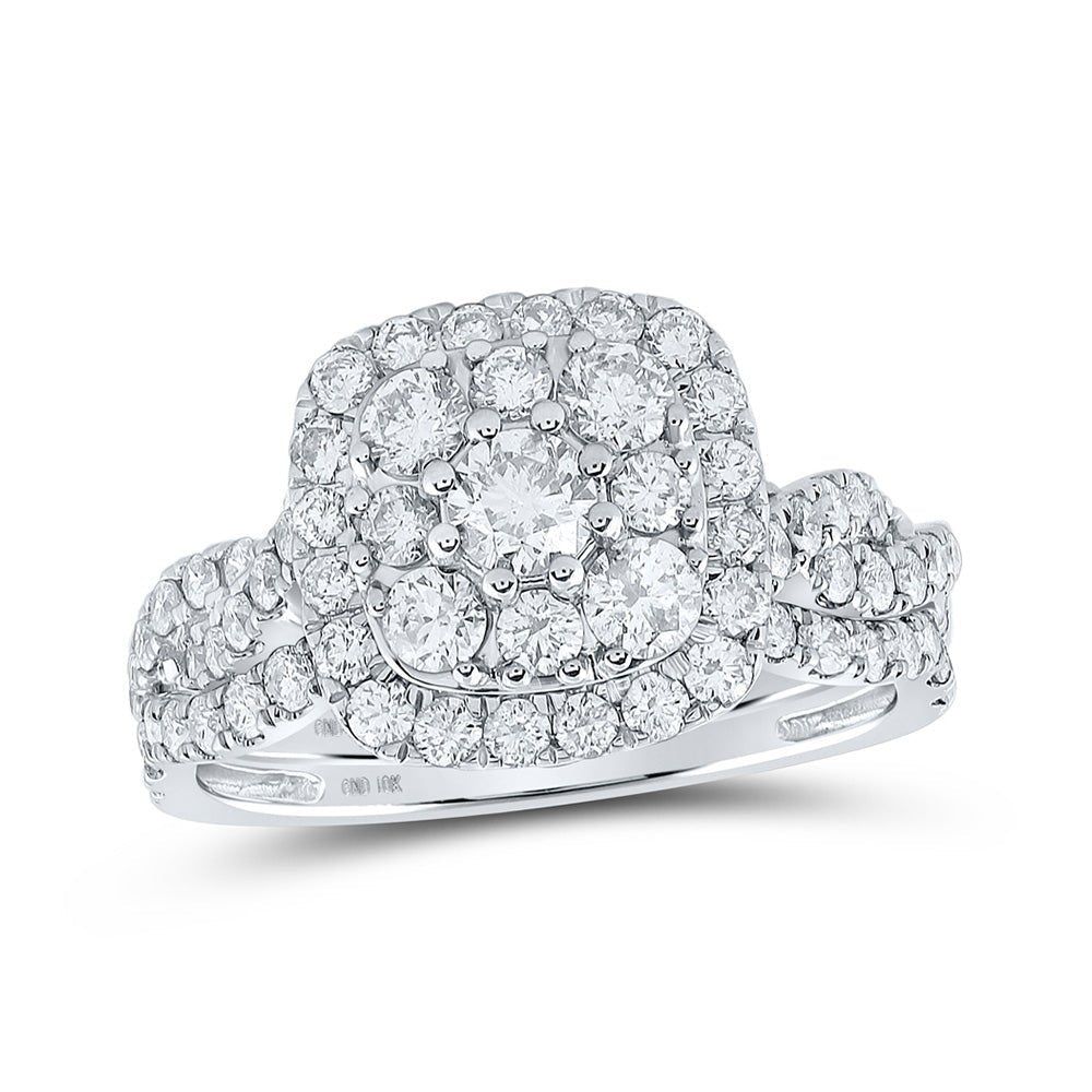 Eternal Love 10kt White Gold Diamond Square Bridal Wedding Ring Band Set - Splendid Jewellery
