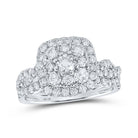 Eternal Love 10kt White Gold Diamond Square Bridal Wedding Ring Band Set - Splendid Jewellery