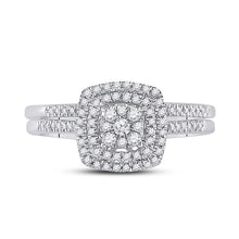 Load image into Gallery viewer, Eternal Love 10kt White Gold Diamond Square Bridal Wedding Ring Set - Alternate view 4 from Splendid Jewellery