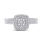 Eternal Love 10kt White Gold Diamond Square Bridal Wedding Ring Set - Alternate view 4 from Splendid Jewellery