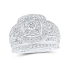 Eternal Love 10kt White Gold Diamond Square Bridal Wedding Ring Set - Splendid Jewellery