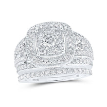 Load image into Gallery viewer, Eternal Love 10kt White Gold Diamond Square Bridal Wedding Ring Set - Splendid Jewellery