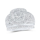 Eternal Love 10kt White Gold Diamond Square Bridal Wedding Ring Set - Splendid Jewellery