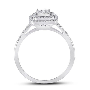 Eternal Love 10kt White Gold Diamond Square Bridal Wedding Ring Set - Splendid Jewellery