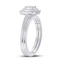 Load image into Gallery viewer, Eternal Love 10kt White Gold Diamond Square Bridal Wedding Ring Set - Splendid Jewellery