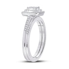 Eternal Love 10kt White Gold Diamond Square Bridal Wedding Ring Set - Alternate view 1 from Splendid Jewellery