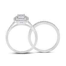 Load image into Gallery viewer, Eternal Love 10kt White Gold Diamond Square Bridal Wedding Ring Set - Splendid Jewellery