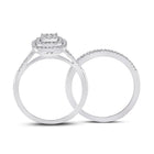 Eternal Love 10kt White Gold Diamond Square Bridal Wedding Ring Set - Splendid Jewellery