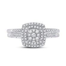 Load image into Gallery viewer, Eternal Love 10kt White Gold Diamond Square Bridal Wedding Ring Set - Splendid Jewellery
