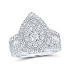 Eternal Love 10kt White Gold Diamond Teardrop Bridal Wedding Ring Band Set - Splendid Jewellery