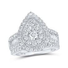 Load image into Gallery viewer, Eternal Love 10kt White Gold Diamond Teardrop Bridal Wedding Ring Band Set - Splendid Jewellery