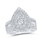 Eternal Love 10kt White Gold Diamond Teardrop Bridal Wedding Ring Band Set - Splendid Jewellery