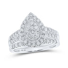 Eternal Love 10kt White Gold Diamond Teardrop Bridal Wedding Ring Band Set - Splendid Jewellery