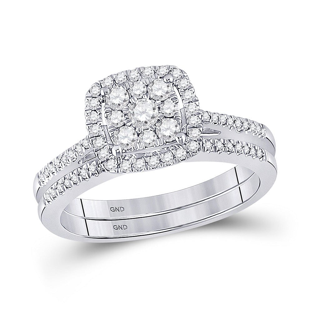Eternal Love 10kt White Gold Diamond Wedding Ring Band Set - Splendid Jewellery