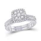 Eternal Love 10kt White Gold Diamond Wedding Ring Band Set - Splendid Jewellery
