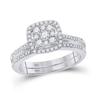 Eternal Love 10kt White Gold Diamond Wedding Ring Band Set - Splendid Jewellery