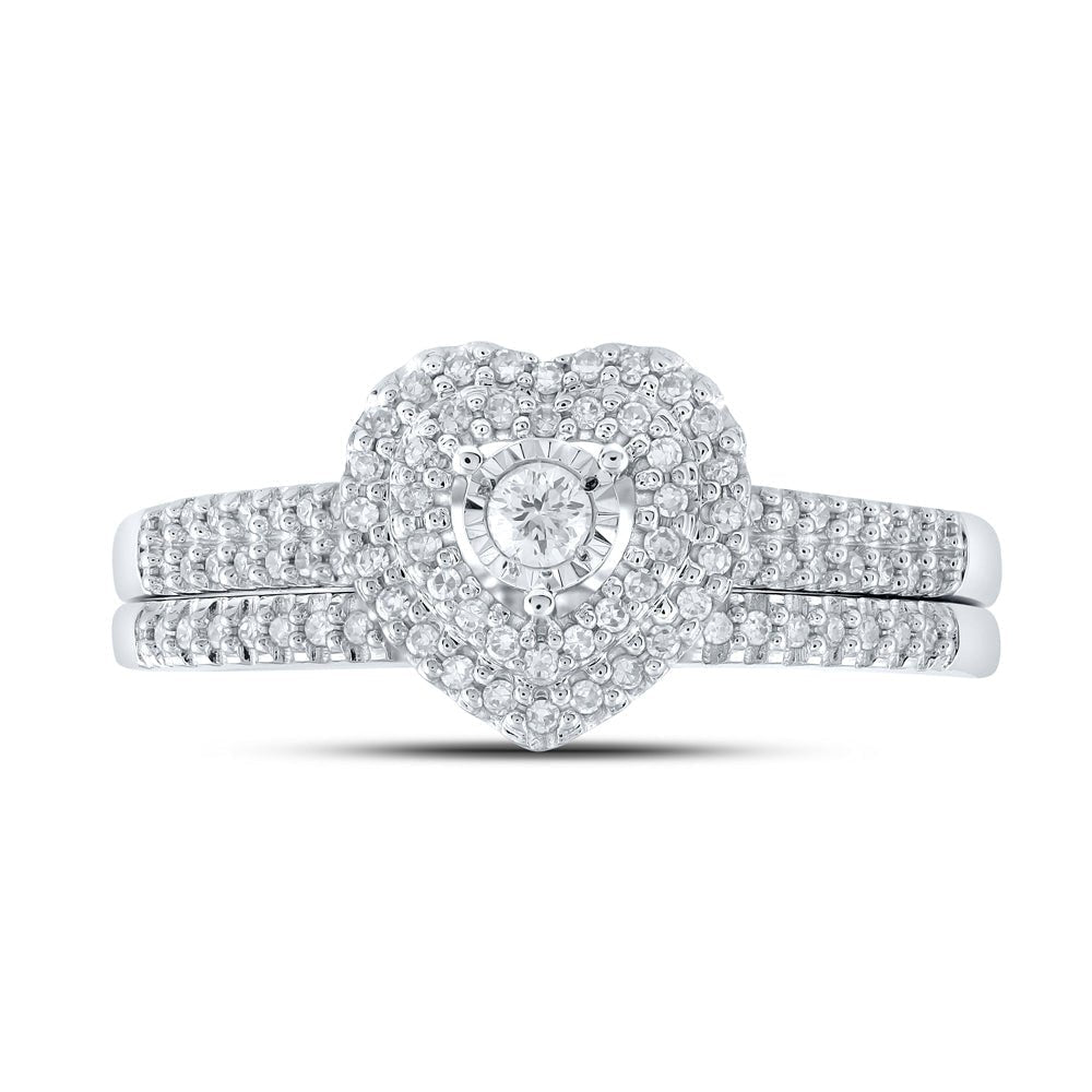 Eternal Love 10kt White Gold Diamond Wedding Ring Set - Splendid Jewellery