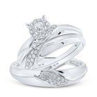 Eternal Love 10kt White Gold His Hers Diamond Halo Wedding Set - Splendid Jewellery