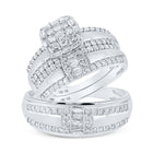 Eternal Love 10kt White Gold His Hers Diamond Square Wedding Set - Alternate view 1 from Splendid Jewellery
