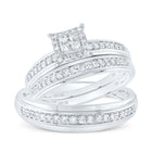 Eternal Love 10kt White Gold His Hers Diamond Square Wedding Set - Alternate view 1 from Splendid Jewellery