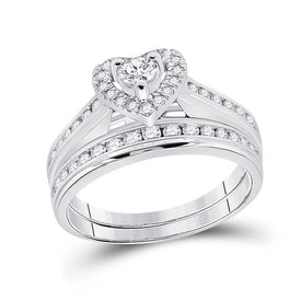 Eternal Love 10kt White Gold His Hers Heart Diamond Wedding Set - Alternate view 3 from Splendid Jewellery