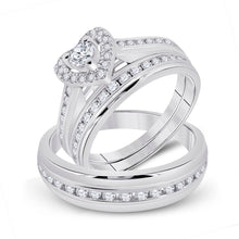 Load image into Gallery viewer, Eternal Love 10kt White Gold His Hers Heart Diamond Wedding Set - Splendid Jewellery