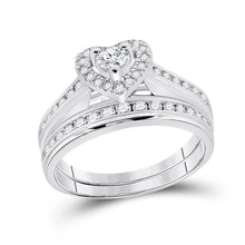 Load image into Gallery viewer, Eternal Love 10kt White Gold His Hers Heart Diamond Wedding Set - Splendid Jewellery