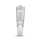 Eternal Love 10kt White Gold His Hers Round Diamond Cluster Matching Wedding Set 1 - 1/4 Cttw - Splendid Jewellery