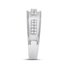 Eternal Love 10kt White Gold His Hers Round Diamond Cluster Matching Wedding Set 1 - 1/4 Cttw - Splendid Jewellery