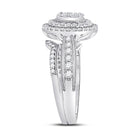 Eternal Love 10kt White Gold His Hers Round Diamond Cluster Matching Wedding Set 1-1/4 Cttw - Alternate view 2 from Splendid Jewellery