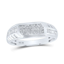 Load image into Gallery viewer, Eternal Love 10kt White Gold His Hers Round Diamond Cluster Matching Wedding Set 1 Cttw - Alternate view 2 from Splendid Jewellery