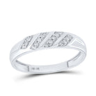 Eternal Love 10kt White Gold His Hers Round Diamond Cluster Matching Wedding Set 1/3 Cttw - Splendid Jewellery