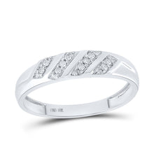 Load image into Gallery viewer, Eternal Love 10kt White Gold His Hers Round Diamond Cluster Matching Wedding Set 1/3 Cttw - Alternate view 2 from Splendid Jewellery