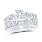 Eternal Love 10kt White Gold His Hers Round Diamond Cluster Matching Wedding Set - Alternate view 3 from Splendid Jewellery