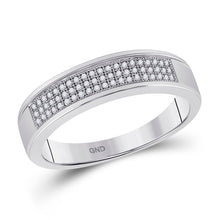Load image into Gallery viewer, Eternal Love 10kt White Gold His Hers Round Diamond Cluster Matching Wedding Set 5/8 Cttw - Splendid Jewellery