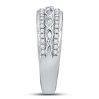 Eternal Love 10kt White Gold His Hers Round Diamond Cluster Matching Wedding Set - Alternate view 1 from Splendid Jewellery