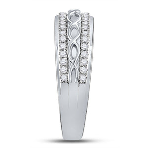 Eternal Love 10kt White Gold His Hers Round Diamond Cluster Matching Wedding Set - Splendid Jewellery