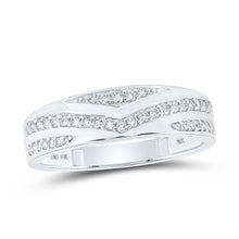 Load image into Gallery viewer, Eternal Love 10kt White Gold His Hers Round Diamond Cluster Matching Wedding Set - Splendid Jewellery