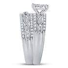 Eternal Love 10kt White Gold His Hers Round Diamond Cluster Matching Wedding Set - Alternate view 2 from Splendid Jewellery