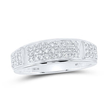 Load image into Gallery viewer, Eternal Love 10kt White Gold His Hers Round Diamond Cluster Wedding Set 1 - 3/8 Cttw - Splendid Jewellery