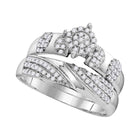 Eternal Love 10kt White Gold His Hers Round Diamond Cluster Wedding Set 3/4 Cttw - Alternate view 2 from Splendid Jewellery