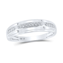Load image into Gallery viewer, Eternal Love: 10kt White Gold His Hers Round Diamond Cluster Wedding Set - Splendid Jewellery